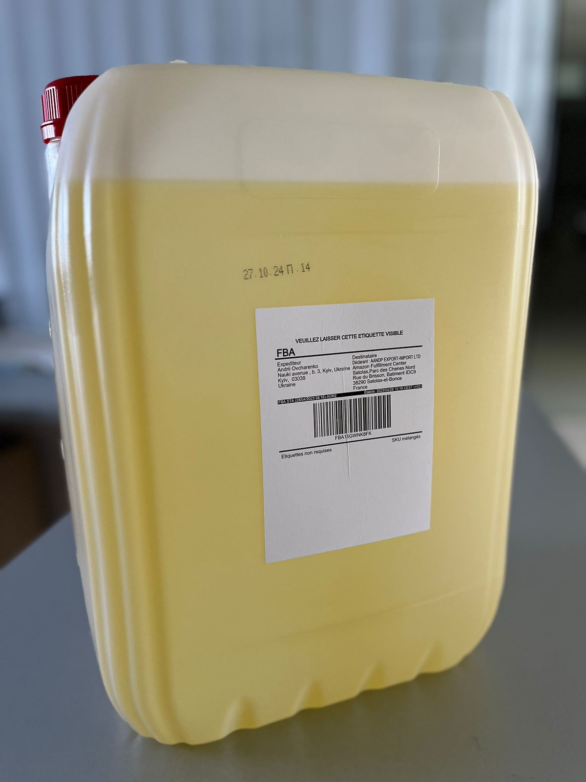 Huile de tournesol raffinée (rsfo régulier) en bouteilles de 20 l 