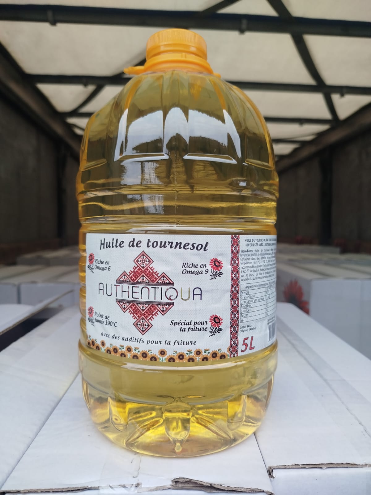 Huile de tournesol avec additifs pour la friture en bouteilles PET-TM AUTHENTIQUA 5l 
